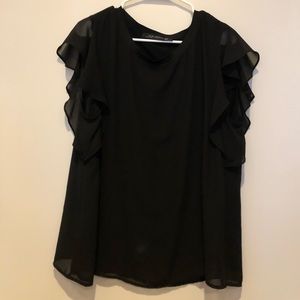 Zara black short sleeve blouse